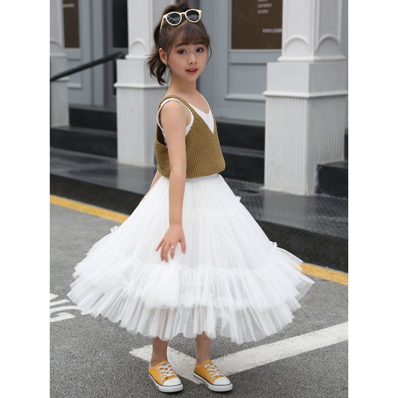 儿童公主纱裙童装女童秋冬半身裙 pokoto半身裙