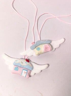 2026新款手作亚文化翅膀房屋造型项链毛衣链多用途挂链百搭