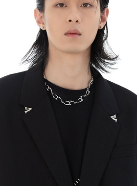 金属感异形不规则项链街头嘻哈潮流男女高级感颈链冷淡风锁骨链