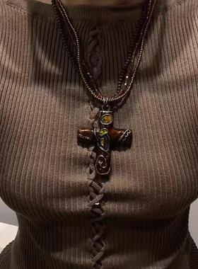 复古辣妹中古高级感锁骨链