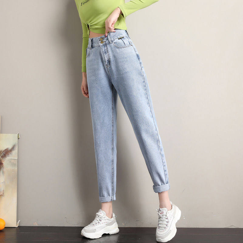 加长高个子哈伦宽松直筒显瘦牛仔裤 淑芬璐牛仔裤
