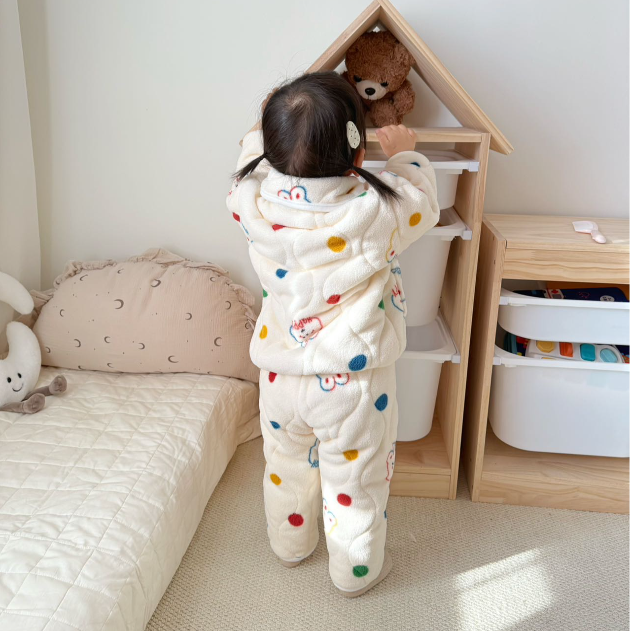 女童三层加厚家居服套装2025新款洋气保暖睡衣宝宝冬季加绒两件套,淘宝优惠券,粉丝福利购,淘宝优惠卷