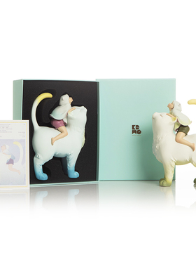 白夜童话猫将军果冻装摆件贾晓鸥艺术品乔迁新居书房装饰品送女生