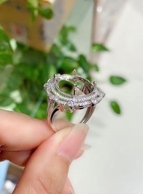 伯利尔女S925戒指空托