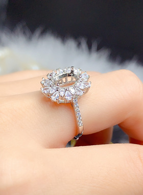 伯利尔女S925戒指空托