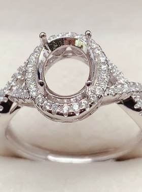 爱意表达7*9mm指环戒指空托