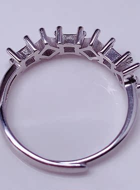 女款百搭时尚3*3mm戒指空托