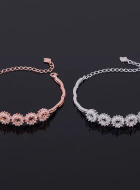 伯利尔女S925手链空托