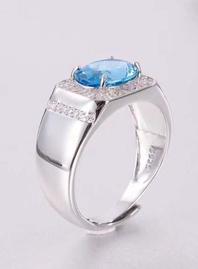 伯利尔男S925戒指空托