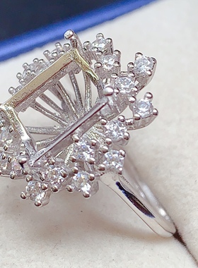 时尚轻奢8*10mm戒指空托