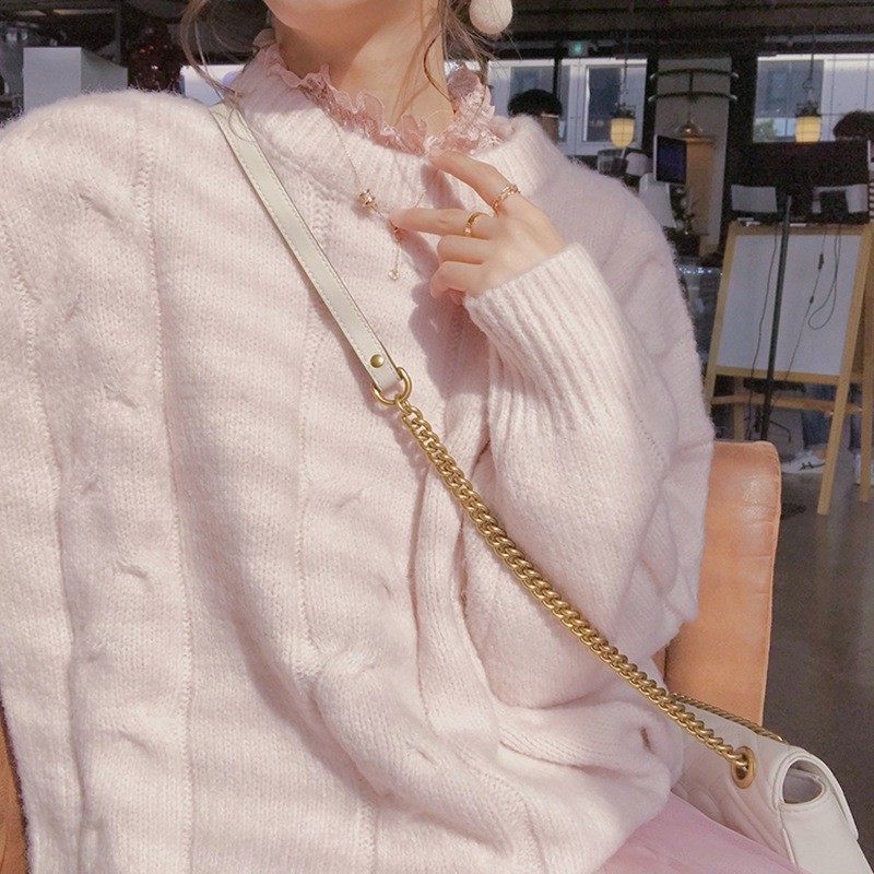 慵懒软妹温柔风软奶蓝针织衫上衣日系软糯麻花毛衣女秋冬宽松外穿,淘宝优惠券,粉丝福利购,淘宝优惠卷