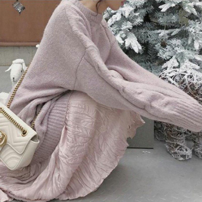 慵懒软妹温柔风软奶蓝针织衫上衣日系软糯麻花毛衣女秋冬宽松外穿,淘宝优惠券,粉丝福利购,淘宝优惠卷