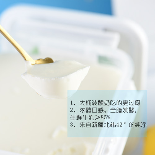 2桶装1KG*2桶商用家用天润润康原味浓缩牛奶方桶水果捞老酸奶 - 图0