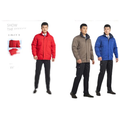 头号标兵冬季长款棉衣工作服保暖防寒耐磨短款劳保服加厚可脱卸款 - 图3