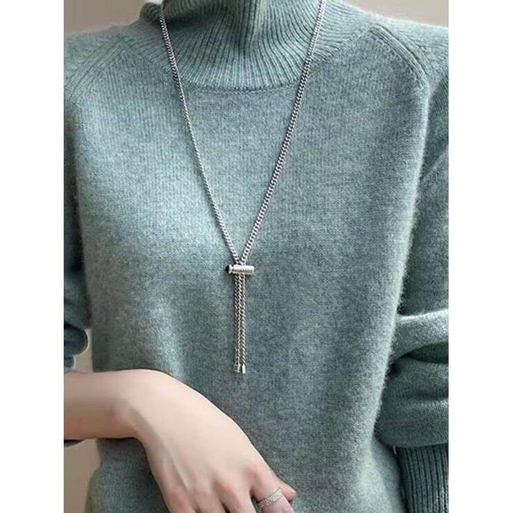 山羊绒衫粉色高领堆堆领山毛衣女2025秋冬款羊毛衫加厚内搭打底衫,淘宝优惠券,粉丝福利购,淘宝优惠卷