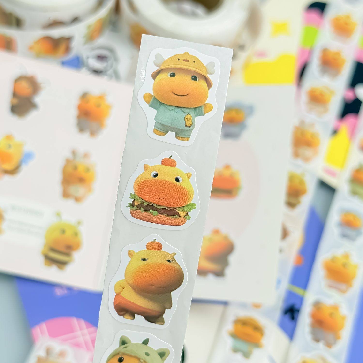 1000贴水豚噜噜卷卷贴个性可爱二次元萌物贴画表情包笔记装饰贴画 - 图1