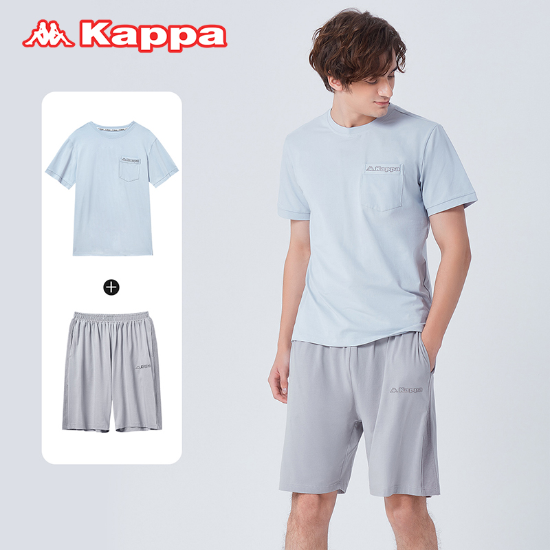 凉爽冰瓷棉：Kappa卡帕 男女 纯棉家居服套装