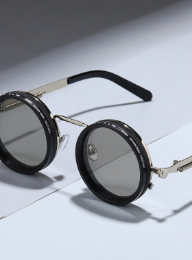 ND9档调节减光墨镜钓鱼驾驶滤镜复古圆形防紫外线个性偏光太阳镜