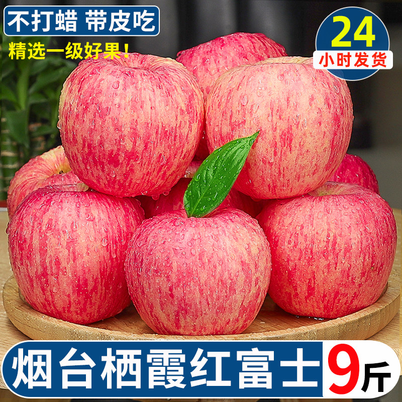 山东烟台苹果水果新鲜应当季丑苹果整箱10现季栖霞冰糖心红富士斤