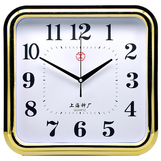 Shanghai Clock Factory 14-inch silent large wall clock living room office modern simple quartz clock wall hanging watch clock