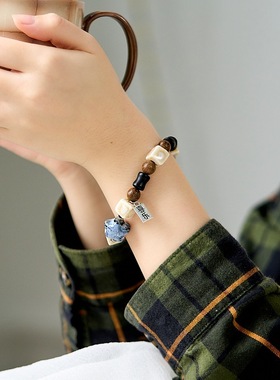 高考状元穿戴考场幸福幸运爆款男女通用手串景德镇陶瓷古风手饰