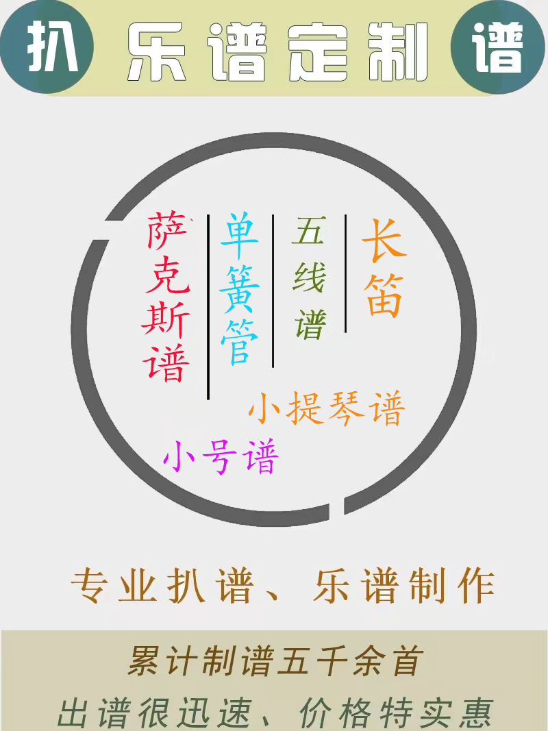 我是如此相信周杰伦萨克斯谱单簧管谱长笛谱小号谱小提琴谱皮皮萨