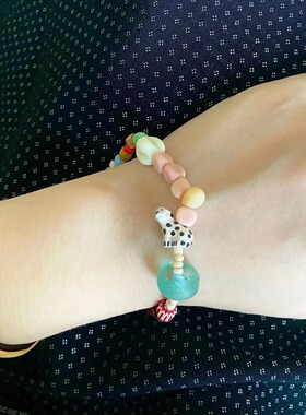 【7柒seven】彩色多巴胺串珠手链小众感可爱斑点狗手链送闺蜜