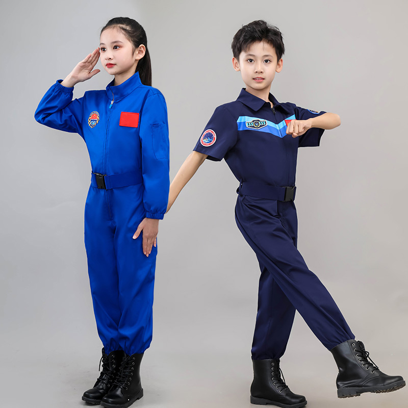 儿童航天员演出服飞行员套装宇航员太空服航空制服六一表演服男童-图3