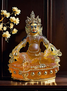 黄财神佛像摆件彩绘藏传藏巴拉