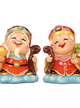 土地公土地婆神像摆件供奉客厅福德正君地主财神土地爷土地奶佛像