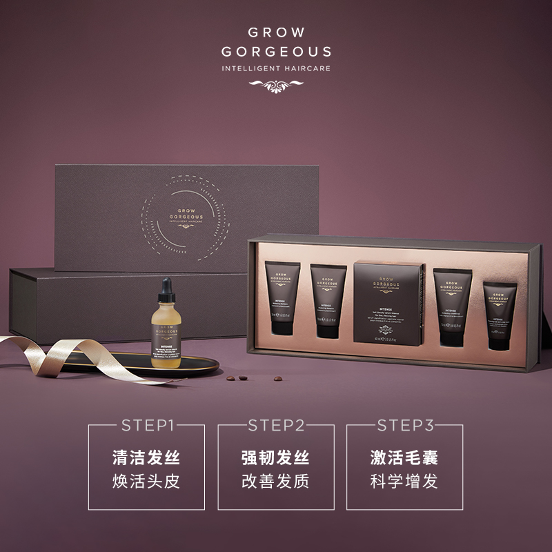 Grow Gorgeous 强韧护发礼盒（加强版精华60mL+洗50mL*2+护50mL+发膜30mL）