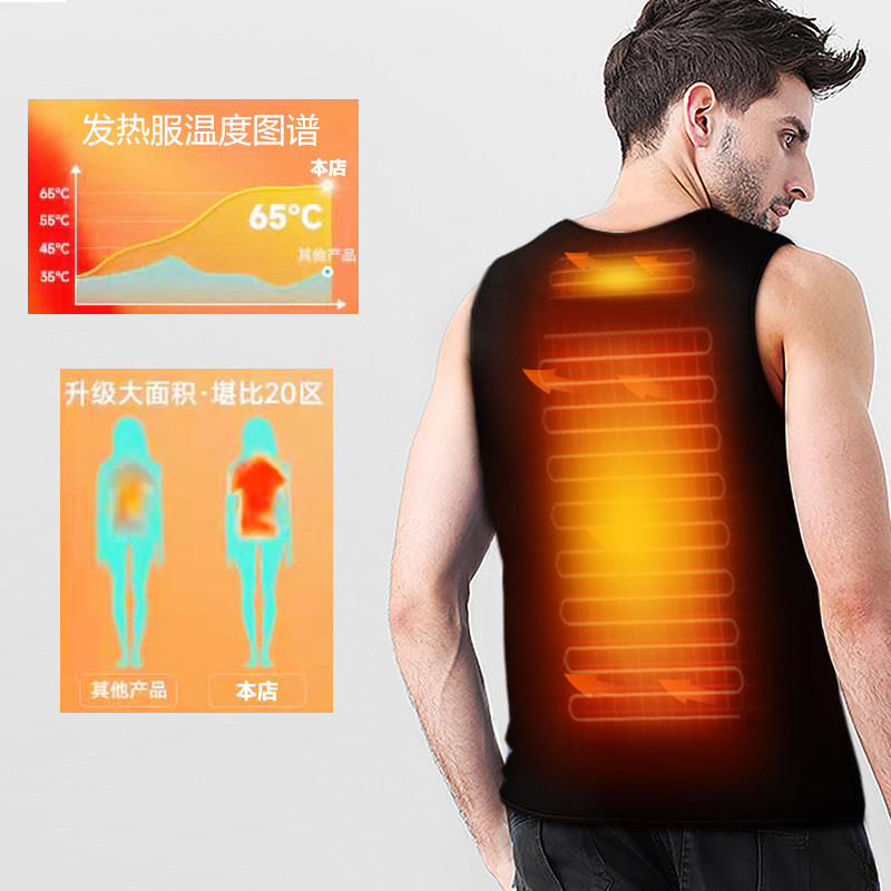 充电发热背心马甲内衣智能全身恒温保暖加热服户外套男女通用USB,淘宝优惠券,粉丝福利购,淘宝优惠卷