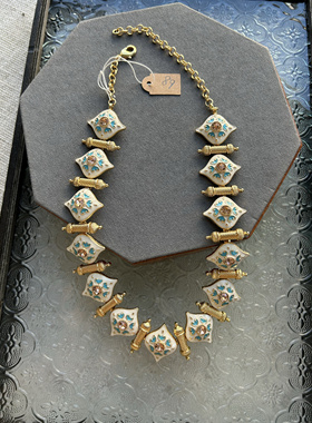 青岛中古vintage复古项链合集爆款珐琅套装