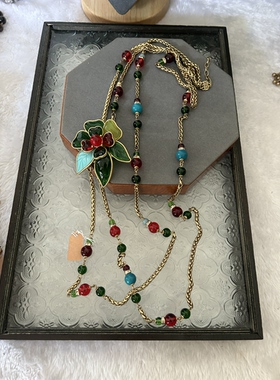 多巴胺彩色米珠玻璃珠花朵项链轻奢高级感锁骨链文艺小清新项饰女