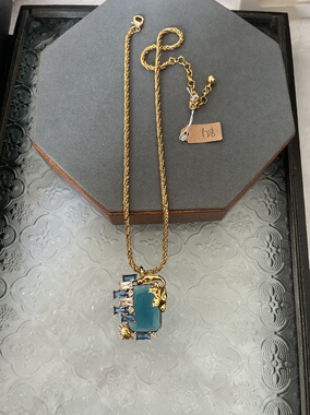 欧美个性黑色尖晶串珠项链金属链条金色圆牌链个性复古椭圆耳环