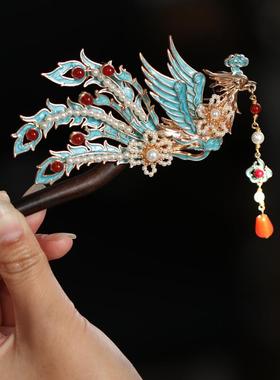 古风流苏婚嫁烧蓝马面裙配饰鸾凤