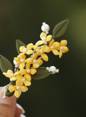 缠花布艺发梳超仙桂花发饰国风