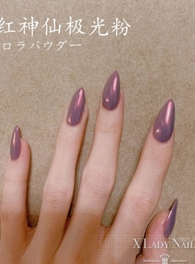 网红极光粉美甲神仙粉