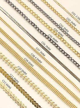 美甲朋克风夸张粗麻花飞机链钢