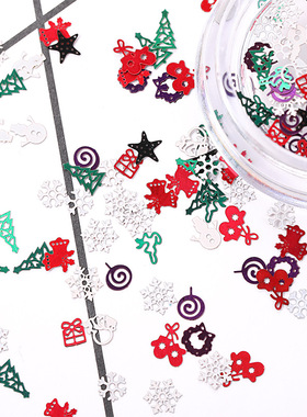 美甲饰品雪花圣诞节亮片