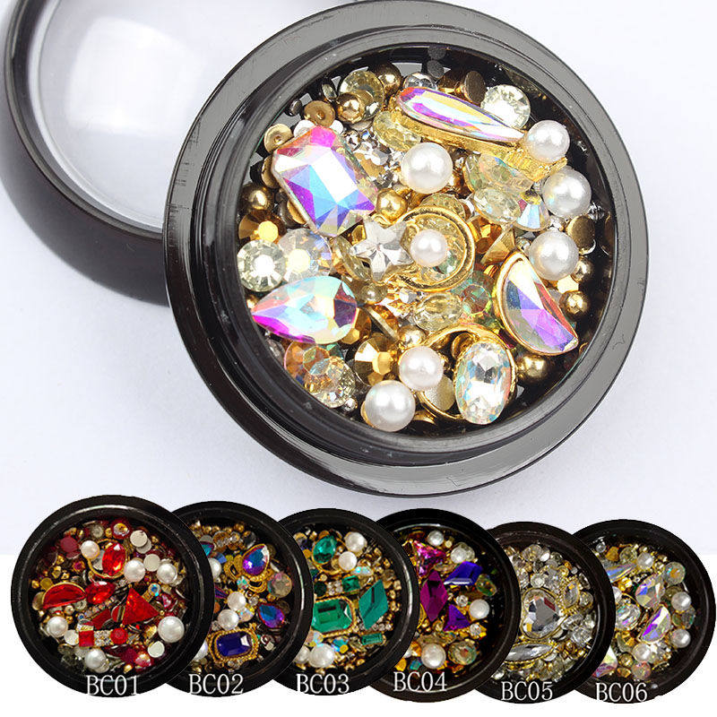 多款可选混搭美甲饰品钻黑盒装 合金属钻混装DIY装饰 幻彩平底钻,淘宝优惠券,粉丝福利购,淘宝优惠卷