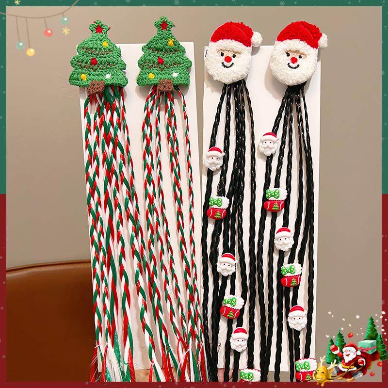 圣诞假发辫子儿童高马尾圣诞老人2026新款百搭发夹发饰麻花拳击辫,淘宝优惠券,粉丝福利购,淘宝优惠卷