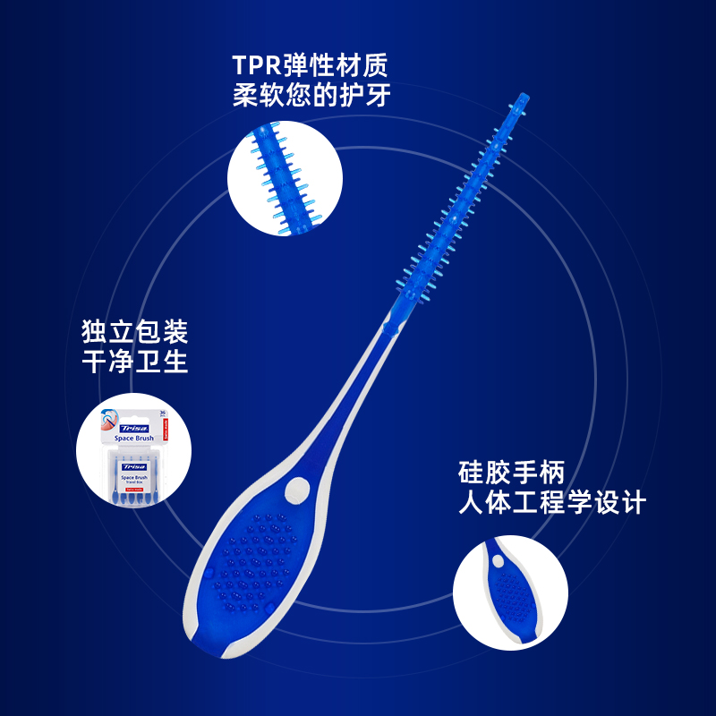 瑞士进口trisa便携式盒装硅胶牙签牙间刷36支柔软刷毛按摩牙龈 - 图1