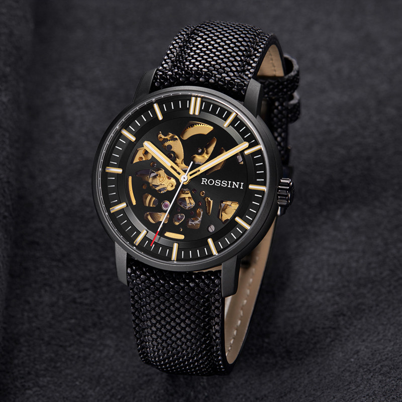 罗西尼官方镂空机械男新款潮流男表 罗西尼茵达美国产腕表