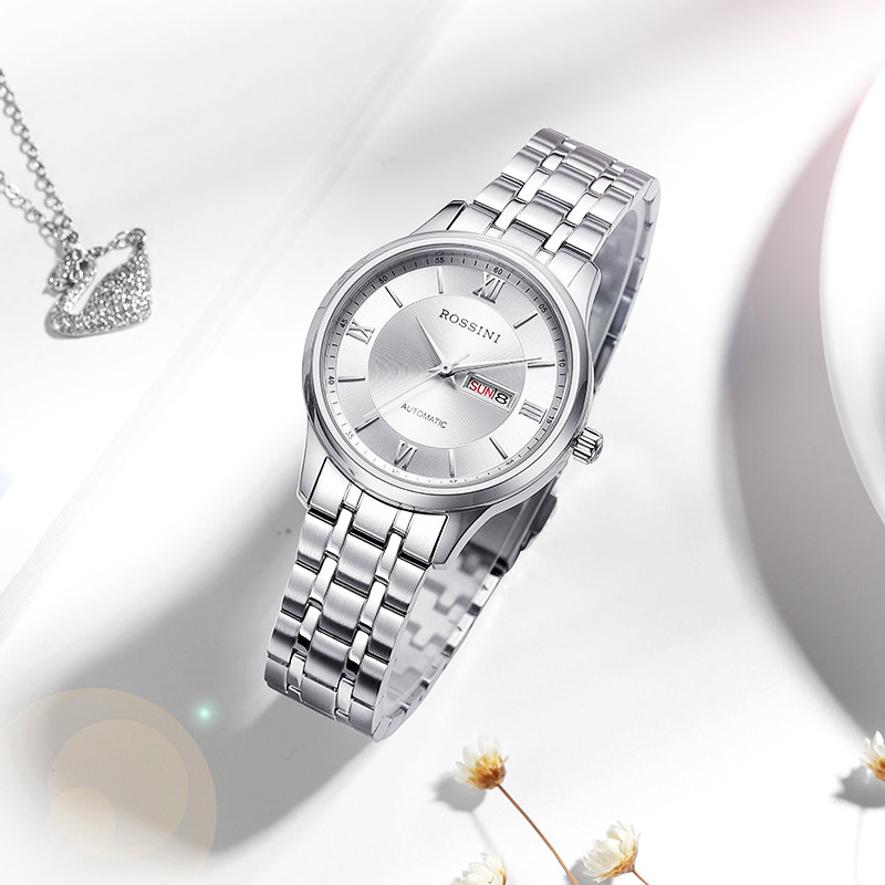 罗西尼官方新款双日历背透情侣表 罗西尼茵达美国产腕表