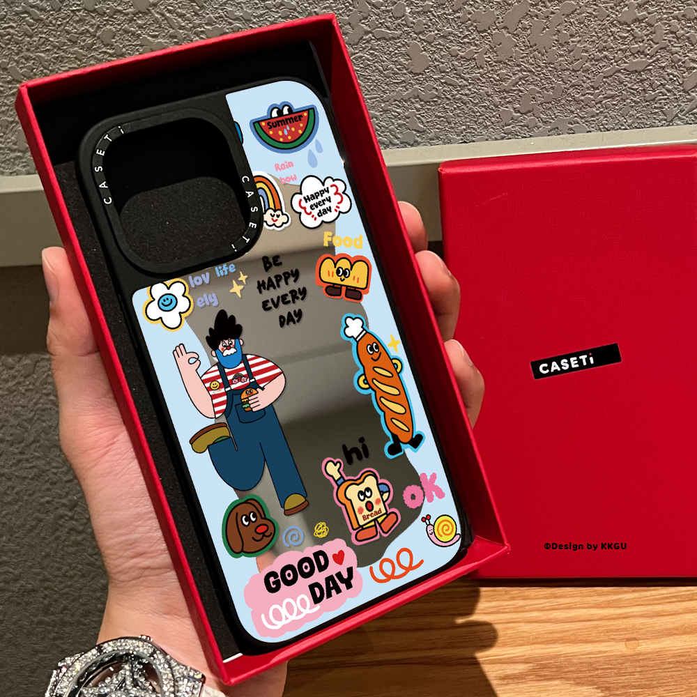 CASE联名多巴胺环绕女孩老头适用苹果16promax手机壳iphone17磁吸MagSafe镜面15pro日韩14卡通13艺术plus情侣 - 图1