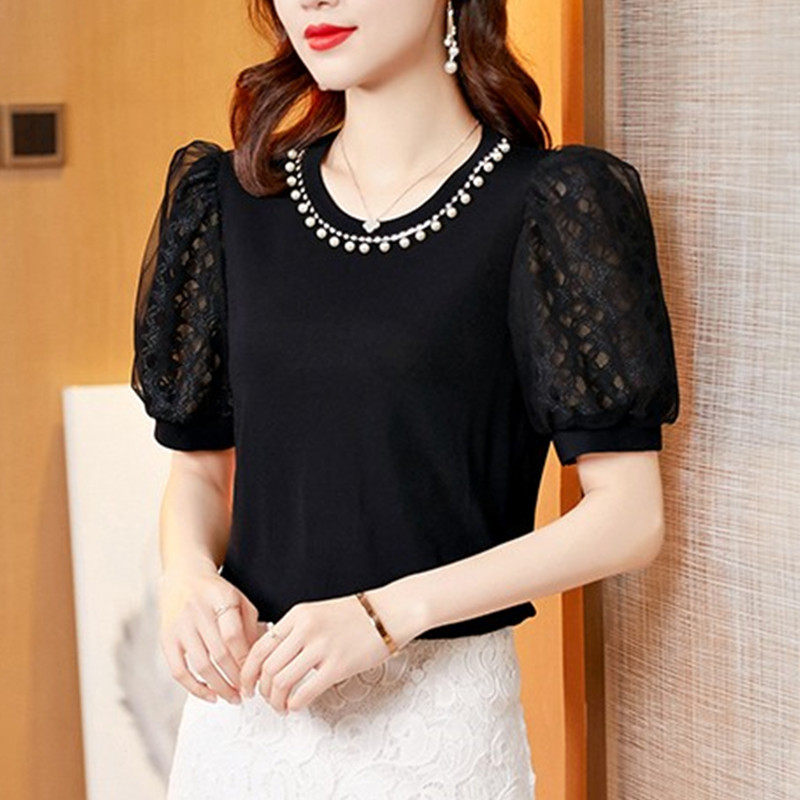 圆领冰丝针织衫女2022新款宽松t恤 姿芙尼T恤