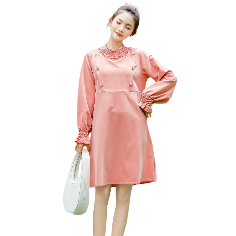 孕妇秋装遮肚不显怀时尚款连衣裙 枝荣连衣裙