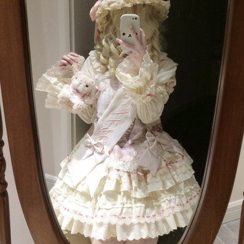 【全款预约】方糖匣子Lolita白日梦低腰doll感洛丽塔可爱op连衣裙 - 图1