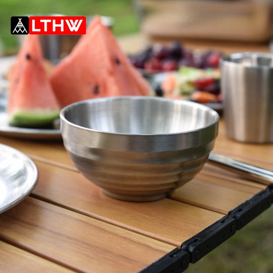 LTHW Lvteng stainless steel tableware bowls, plates, cups, chopsticks and spoons